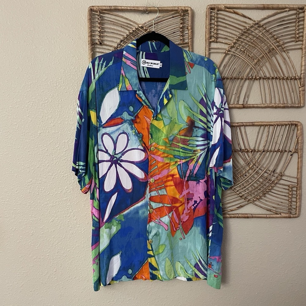 Jams World Archives Volare Aloha Hawaiian Shirt Vacation Art To‎ Wear Sz XL B2